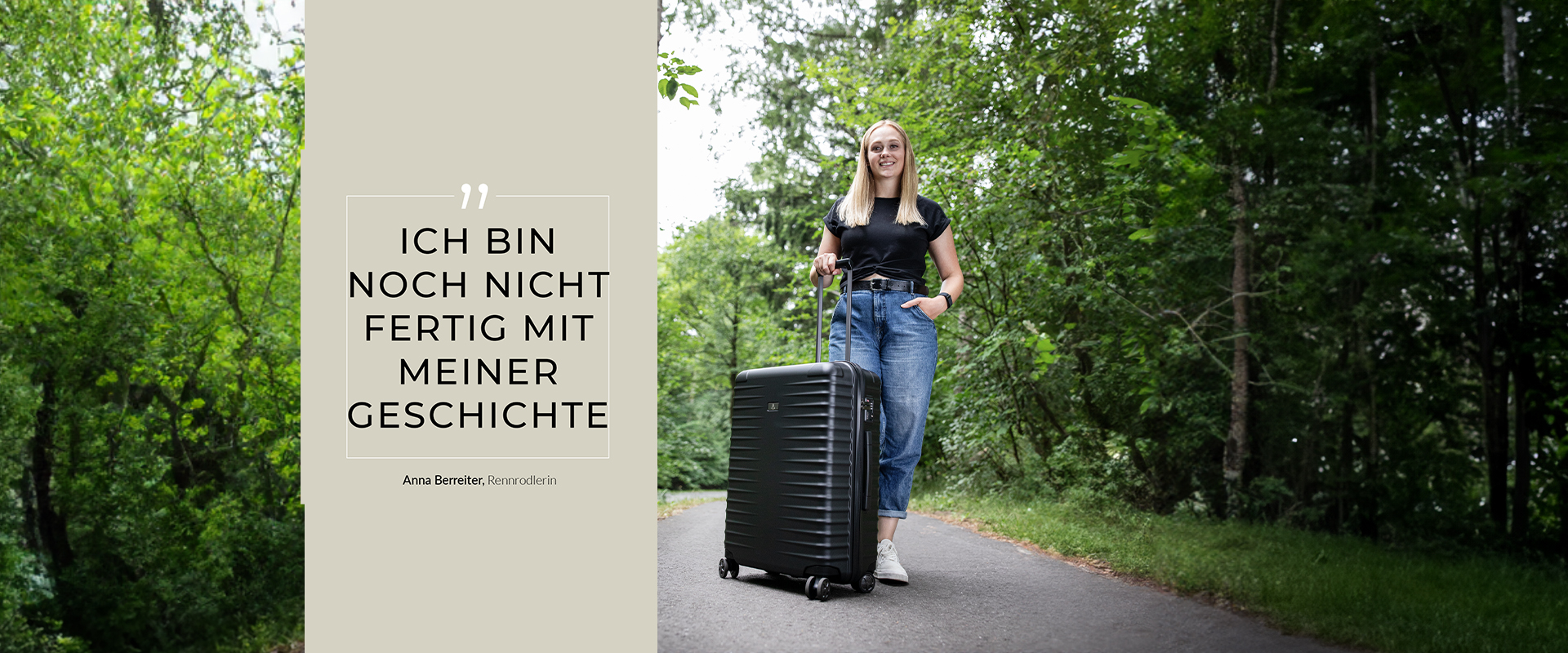 Anna Berreiter Portrait Querformat mit TITAN Koffer